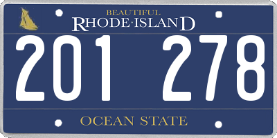 RI license plate 201278