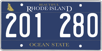 RI license plate 201280