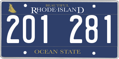 RI license plate 201281