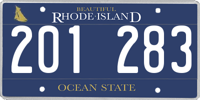 RI license plate 201283