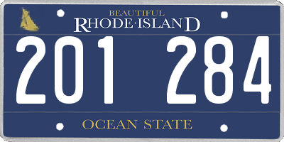 RI license plate 201284