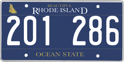 RI license plate 201286