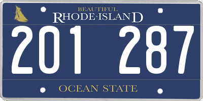 RI license plate 201287