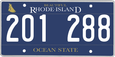 RI license plate 201288