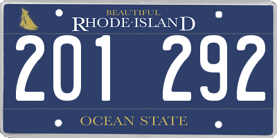 RI license plate 201292