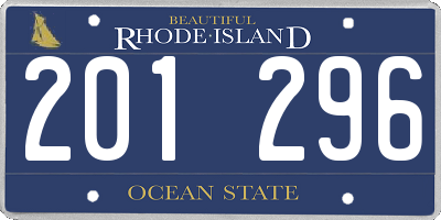 RI license plate 201296