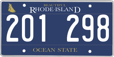 RI license plate 201298