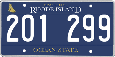 RI license plate 201299