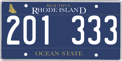 RI license plate 201333