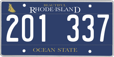 RI license plate 201337