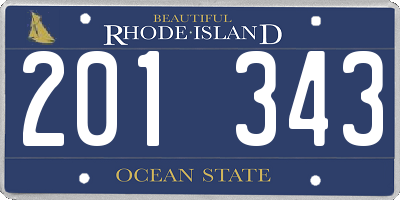 RI license plate 201343