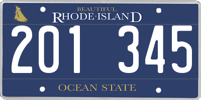 RI license plate 201345