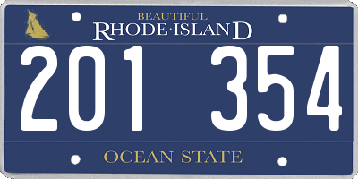 RI license plate 201354