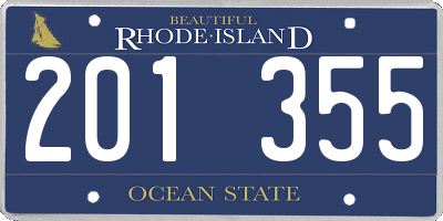 RI license plate 201355
