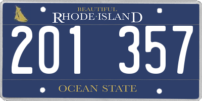 RI license plate 201357