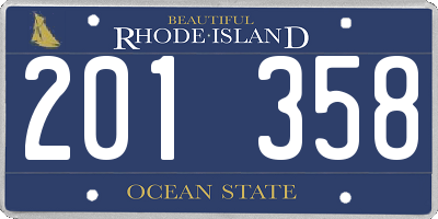 RI license plate 201358