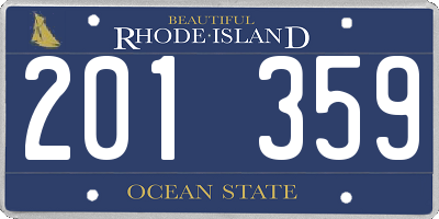 RI license plate 201359