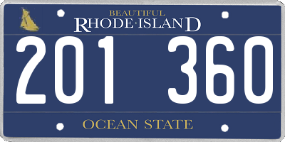 RI license plate 201360