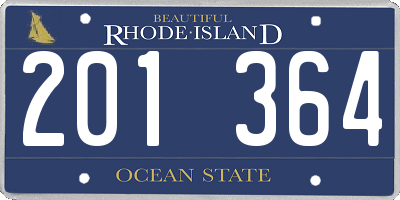 RI license plate 201364