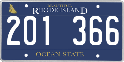 RI license plate 201366
