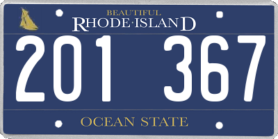 RI license plate 201367