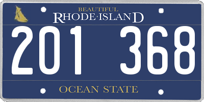 RI license plate 201368