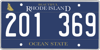 RI license plate 201369