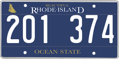 RI license plate 201374