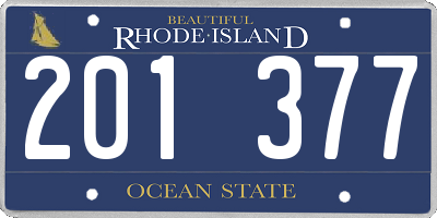 RI license plate 201377