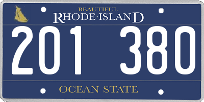 RI license plate 201380