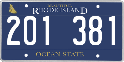 RI license plate 201381