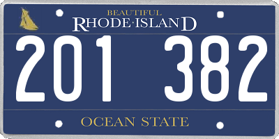 RI license plate 201382