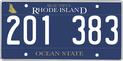RI license plate 201383