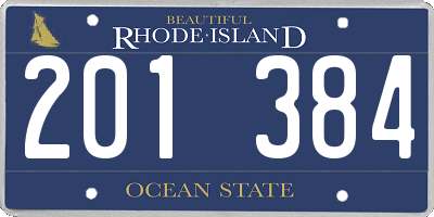 RI license plate 201384