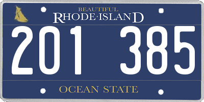 RI license plate 201385