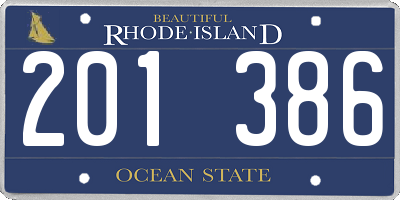 RI license plate 201386