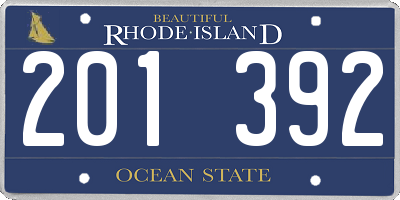 RI license plate 201392