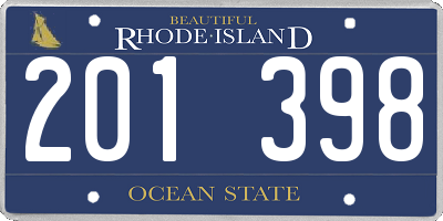 RI license plate 201398
