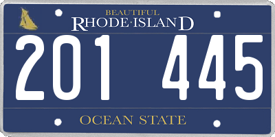 RI license plate 201445