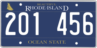 RI license plate 201456