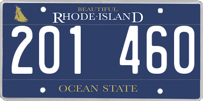 RI license plate 201460