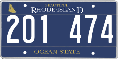 RI license plate 201474