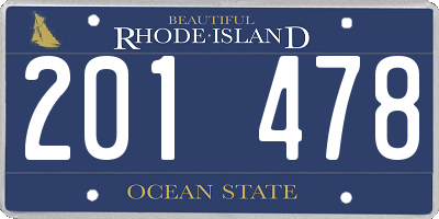 RI license plate 201478