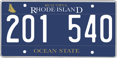 RI license plate 201540