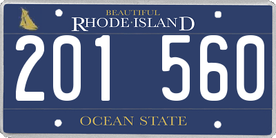 RI license plate 201560