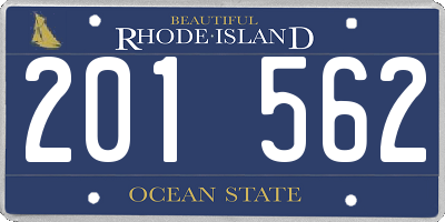 RI license plate 201562