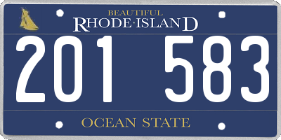 RI license plate 201583