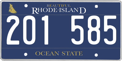 RI license plate 201585
