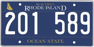 RI license plate 201589