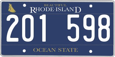RI license plate 201598